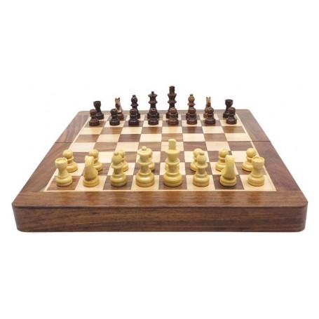 Coffret Echecs en Bois Pliable 30 cm