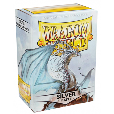 Sleeves 100 Pochettes Dragon Shield 63x88 Silver Matte Standard