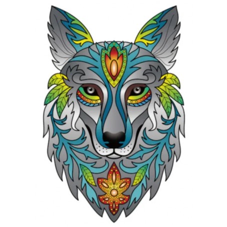 Puzzle en Bois Arc-en-ciel Loup