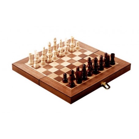 Coffret Echecs en Bois Pliable 42 cm