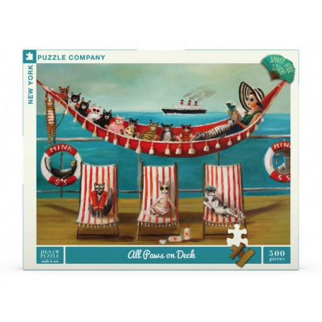Puzzle New York Puzzle Company - Janet Hill - All Paws on Deck