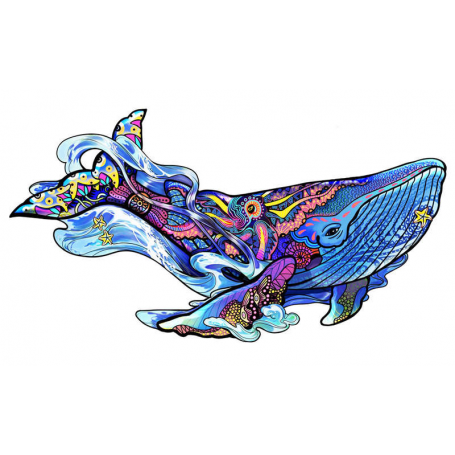 Puzzle en Bois Arc-en-ciel Baleine