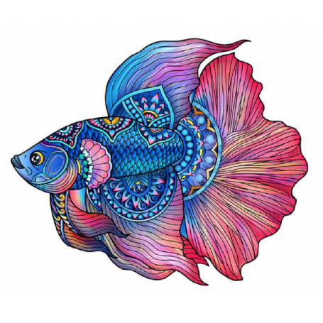Puzzle en Bois Arc-en-ciel Poisson