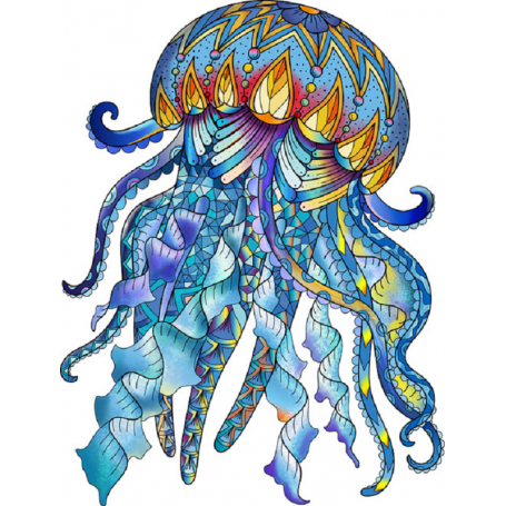Puzzle en Bois Arc-en-ciel Meduse