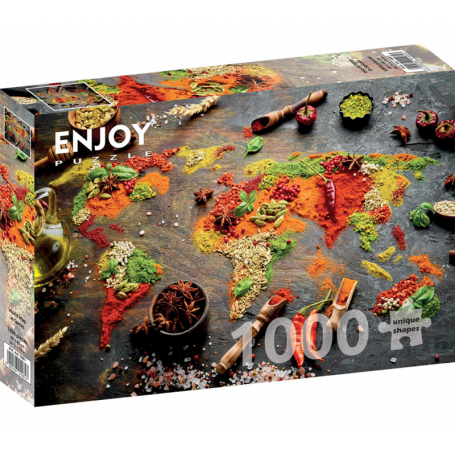 Puzzle World Map in Spices