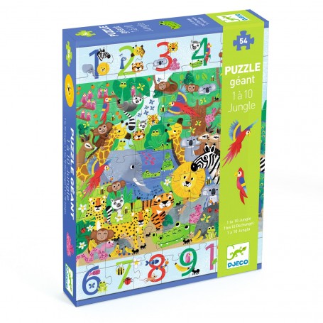 Puzzle Géant 1 à 10 Jungle - 54 pcs