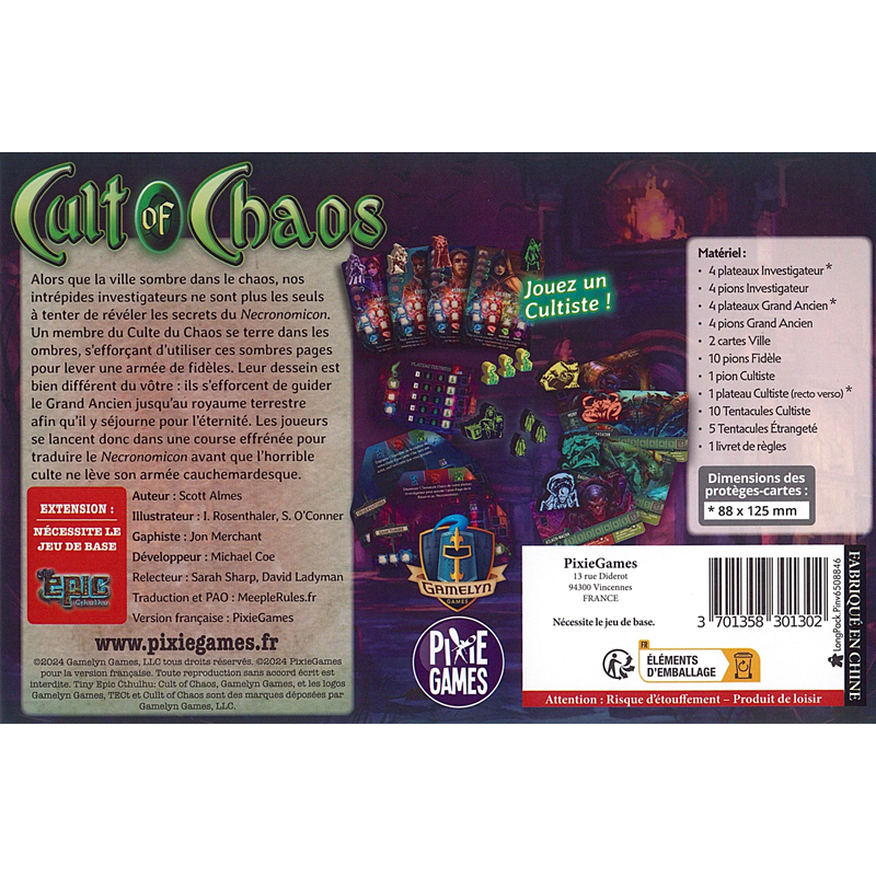 Acheter Culte du Chaos (Ext. Tiny Epic Cthulhu) - Pixie Games - Jeux de ...