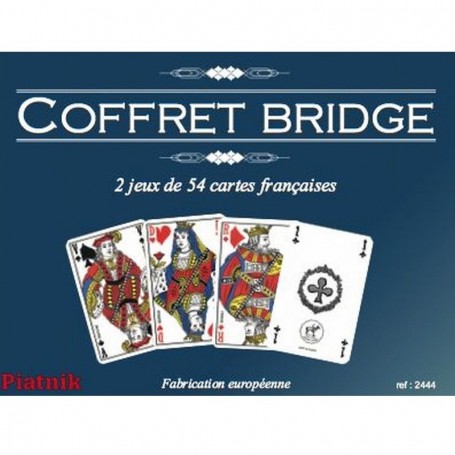 Coffret Bridge - 2 Jeux de 54 Cartes Françaises