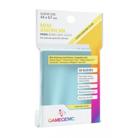 Gamegenic 42x65mm Mini US Yellow 50 Sleeves